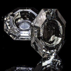 Crystal Ashtrays | Beautiful Set from Val St. Lambert | Elegant Home Decor